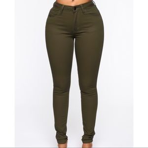 NWT Fashion Nova Olive Jeans